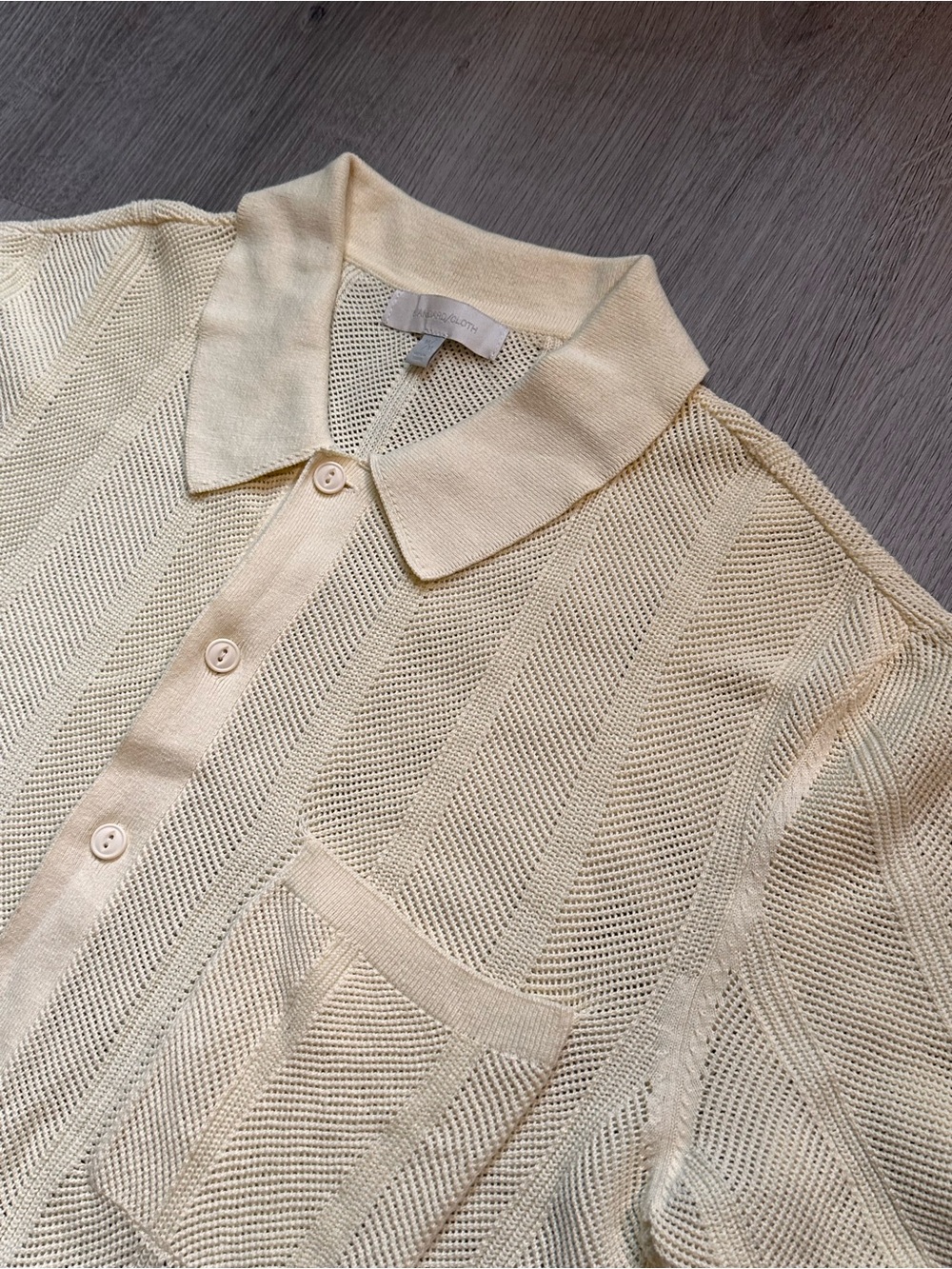 Urban Outfitters Cream Knit Button Shirt